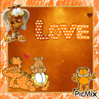 Orange Love Garfield!!!!!!! 🧡🧡🧡🧡🧡🧡 animált GIF