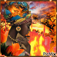 Coucher de feu de l'Afrique - 無料のアニメーション GIF
