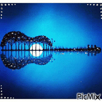 Guitarra azul - Darmowy animowany GIF