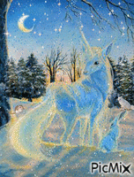 Unicorn snow animēts GIF