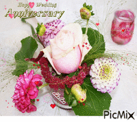Wedding Anniversary  flowers - Gratis geanimeerde GIF