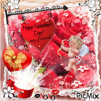 Happy valentines day my friend - Бесплатный анимированный гифка