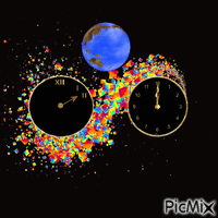 New Year Clocks GIF animado