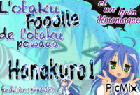 badge hanakuro1 otaku powaaa - Ingyenes animált GIF