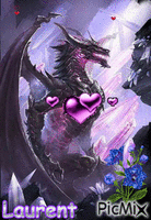 dragon violet - GIF animado grátis
