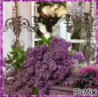 Bouquet de jardin violet - Gratis geanimeerde GIF