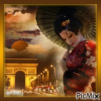 Geisha à Paris. animovaný GIF