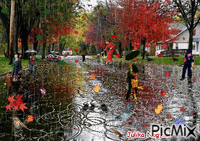 Rainy autumn weather! animeret GIF
