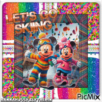 {{Mickey and Minnie go Skiing}} GIF animé