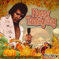 Elvis Happy Thanksgiving анимиран GIF