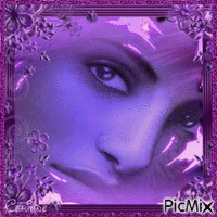 Portrait de femme en violet - Zdarma animovaný GIF