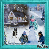 Crianças Brincando na Neve - Безплатен анимиран GIF