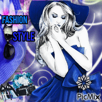 Fashion Style Blue - GIF animé gratuit
