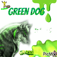 GREEN DOG GIF animado