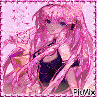 Megurine Luka with pink glitter