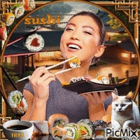 Sashimi & sushi - Gratis animeret GIF