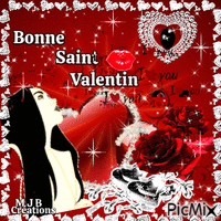 .. Saint Valentin .. M J B Créations - Animovaný GIF zadarmo