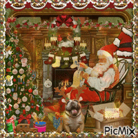 Santa Claus is getting ready - GIF animé gratuit