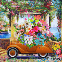 Car & flowers