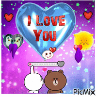 I love you love te amo heart in love cute - Free animated GIF