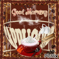Good Morning with cappuccino - Ilmainen animoitu GIF