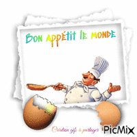 Bon appétit le monde animovaný GIF