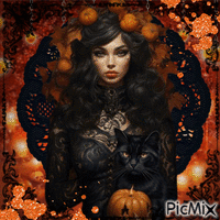 Autumn Witch - GIF animé gratuit