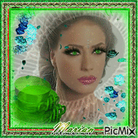 Lady Green Animated GIF