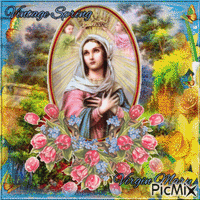 Virgin Mary - Vintage Spring - Gratis geanimeerde GIF