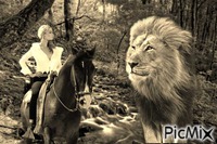 femme et le lion - png gratuito