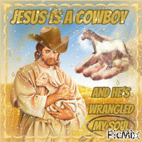 JESUS IS A COWBOY - Nemokamas animacinis gif