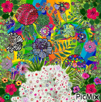 Rainbow Tropic Jungle Flowers (JIGGURL_PIXMIXR)