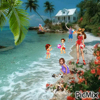 la plage - GIF animé gratuit