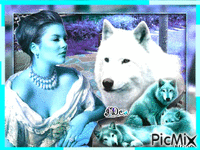 La belle et les loups - GIF animado gratis