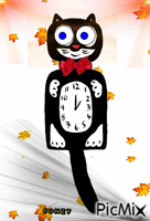 Gato reloj - GIF animate gratis