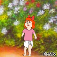 Baby in garden (my 2,650th PicMix) 动画 GIF