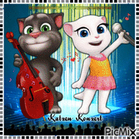 Katzen-Konzert animovaný GIF
