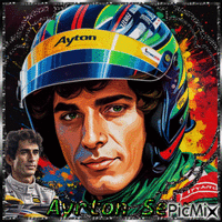 Ayrton Senna animuotas GIF