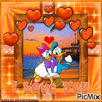 ((=Donald and Daisy - Love by the Sea=)) - Gratis animerad GIF