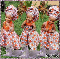 Adorables petites poupées d'Afrique... animovaný GIF