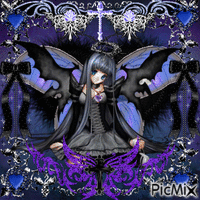 purple gothic fairy angel girl - GIF animé gratuit