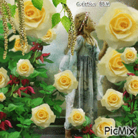 Au milieu des roses par BBM Animated GIF