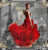 La robe rouge - GIF animasi gratis