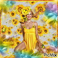 Sunflower Women - GIF animé gratuit