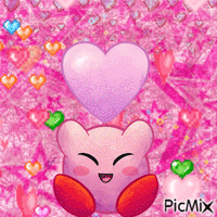 Kirby with Hearts - GIF animasi gratis