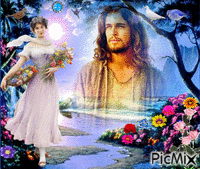 jesus  and woman - Gratis geanimeerde GIF