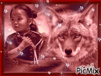 L'enfant et le loup - Darmowy animowany GIF