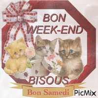 bon week-end bisous bon samedi κινούμενο GIF