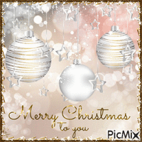 Merry Christmas to you. Pink, silver and gold - GIF animé gratuit