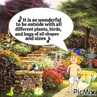 Baby singing in garden (updated with improved lyrics) Animated GIF